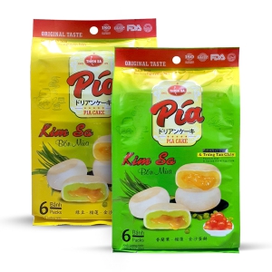 Bánh Pía Kim Sa - mini - Đậu xanh, Lá dứa - Trứng tan chảy 6 bánh